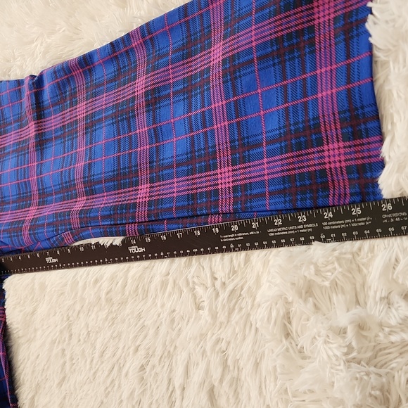 NWT Time & True Plaid Flare Ponte Pant Blue & Pink Ankle Pants Womens Size 16 - Picture 6 of 13